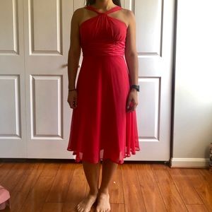 Red/Pink Midi-Dress